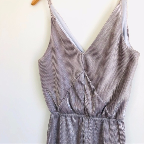 Topshop Metallic Pleated Romper - Picture 3 of 7